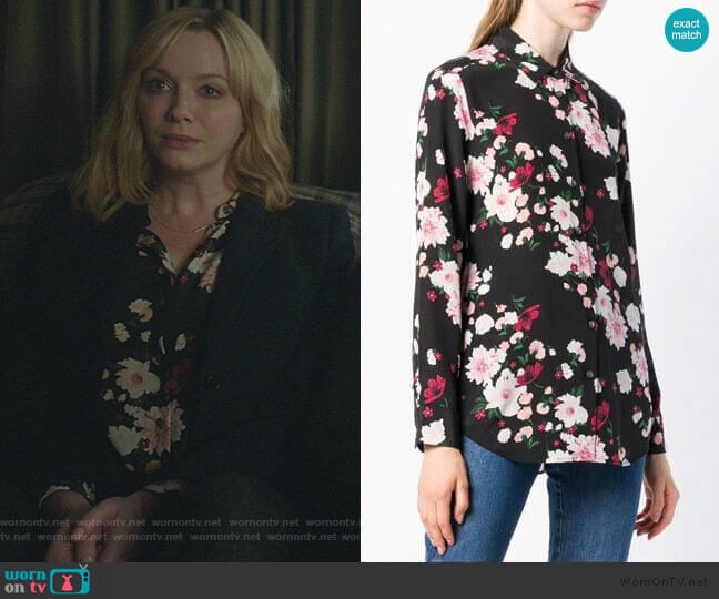 Equipment floral print shirt worn by Beth Boland (Christina Hendricks) on Good Girls