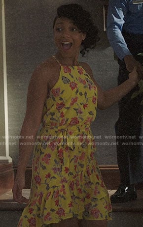 Evita’s yellow floral dress on Cloak and Dagger