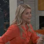 Felicia’s orange zip pocket shirt on General Hospital