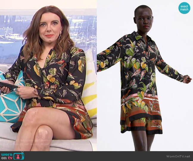 Zara Floral Print Shirt worn by Melanie Bromley on E! News