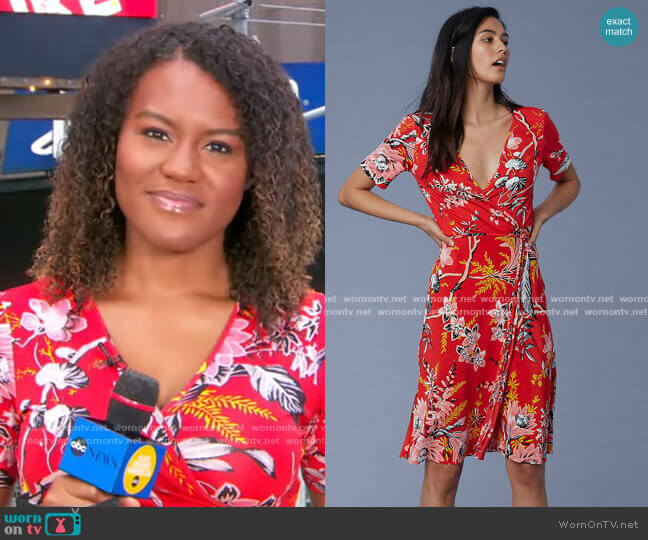 Diane von Furstenberg Floral-Printed Silk Wrap Dress worn by Janai Norman on Good Morning America