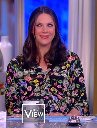 Abby’s floral print jumpsuit on The View