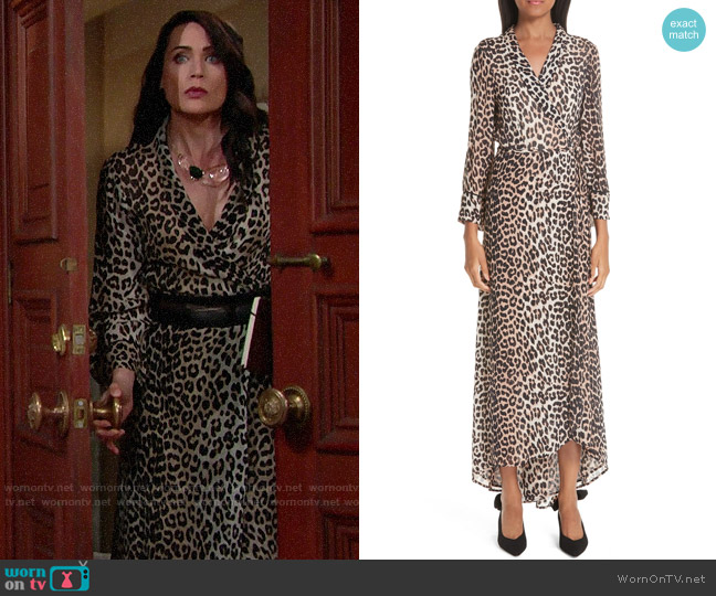 Ganni Print Georgette Dress worn by Quinn Fuller (Rena Sofer) on The Bold and the Beautiful