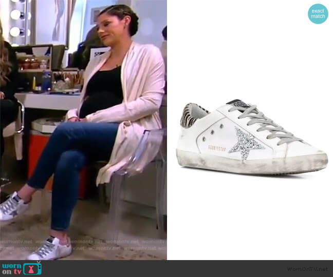 Golden Goose Superstar Sneakers worn by Abby Huntsman on The View