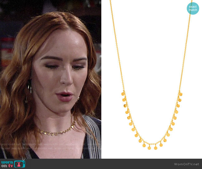 Gorjana Chloe Necklace worn by Mariah Copeland (Camryn Grimes) on The Young and the Restless