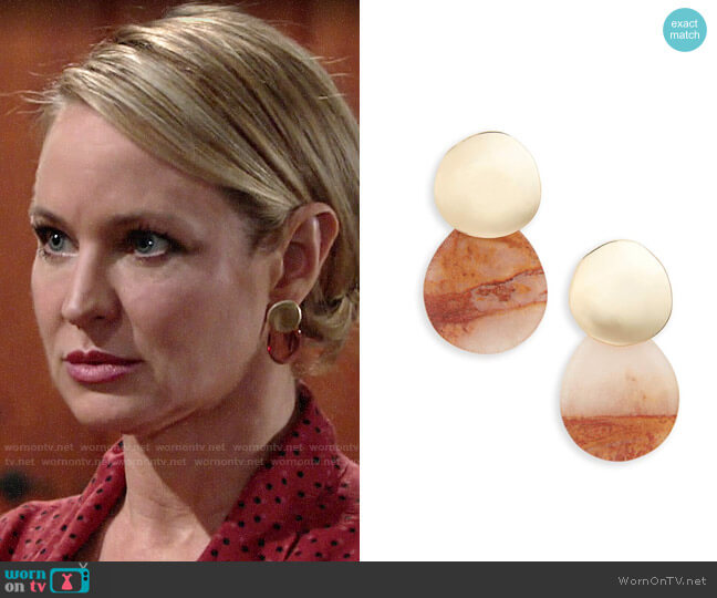 Halogen Drop Earrings worn by Sharon Newman (Sharon Case) on The Young and the Restless