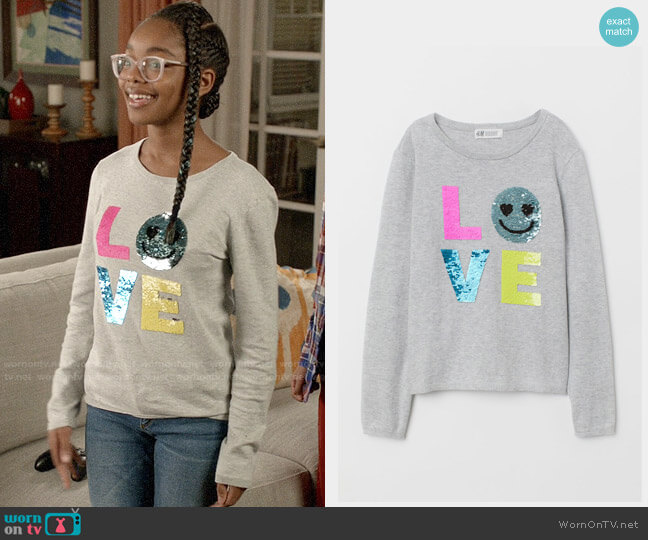 H&M Reversible-sequin Sweater worn by Diane Johnson (Marsai Martin) on Black-ish