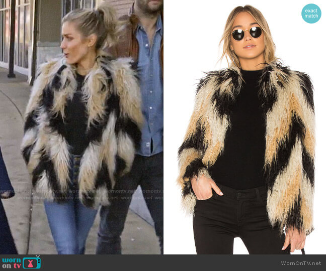 House of Harlow x Revolve Dee Faux Fur Coat worn by Kristin Cavallari on Very Cavallari