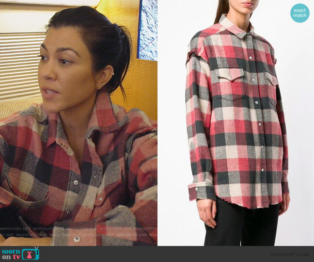 IRO checked button-down shirt worn by Kourtney Kardashian on Keeping Up with the Kardashians