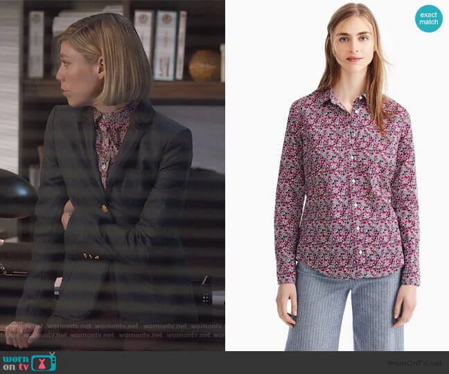 J. Crew Slim perfect shirt in Liberty Floral worn by Kate Littlejohn (Susannah Flood) on For the People