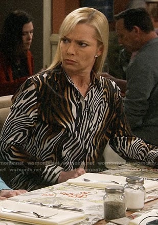 Jill’s zebra print blouse on Mom