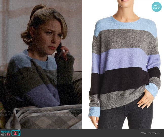 John & Jenn Marc Striped Sweater worn by Kara Danvers (Melissa Benoist) on Supergirl