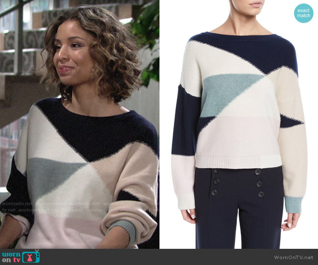 Joie Megu Sweater worn by Elena Dawson (Brytni Sarpy) on The Young and the Restless