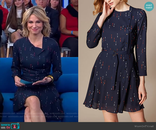 Karen Millen Arrow-Print Mini Dress worn by Amy Robach on Good Morning America