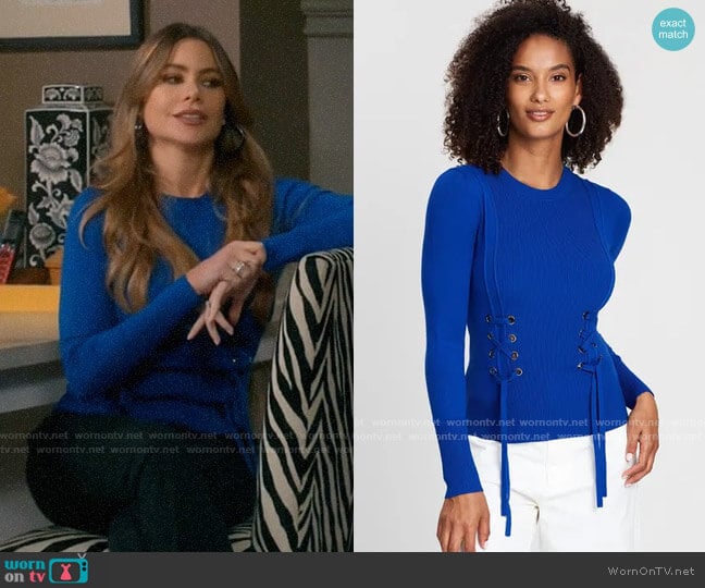 Karen Millen Corset Effect Jumper worn by  Gloria Pritchett (Sofia Vergara) on Modern Family