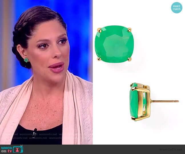 Kate Spade Small Square Studd Earrings worn by Abby Huntsman on The View