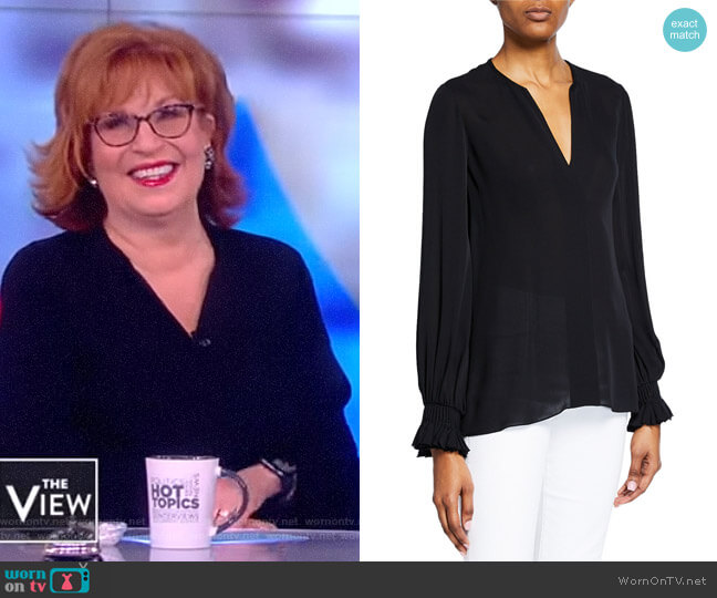 Kobi Halperin Miley V-Neck Long-Sleeve Blouse worn by Joy Behar on The View