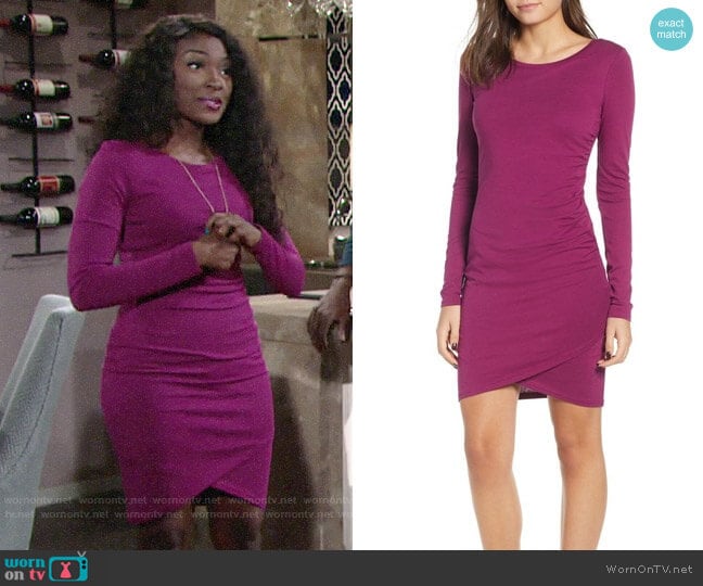 Leith Ruched Long Sleeve Dress worn by Ana Hamilton (Loren Lott) on The Young and the Restless