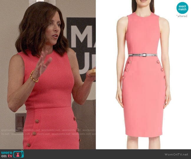Michael Kors Stretch Bouclé-Crepe Sheath Dress worn by Selina Meyer (Julia Louis-Dreyfus) on Veep