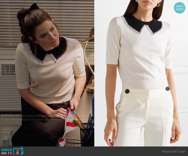 Michael Kors Embellished cashmere sweater worn by Beth Hennick (Emily Pendergast) on Veep