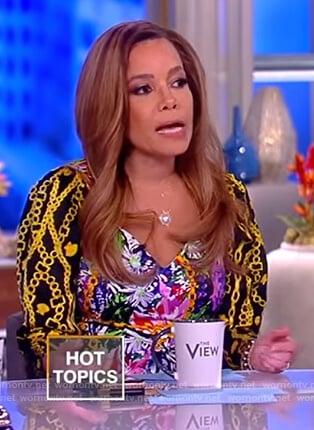 Sunny’s mixed print dress on The View