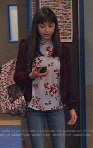 Molly’s rose print top on No Good Nick