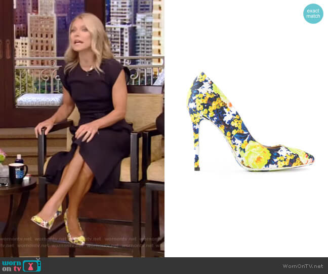 MSGM Floral-Print Canvas Pumps worn by Kelly Ripa on Live with Kelly and Mark