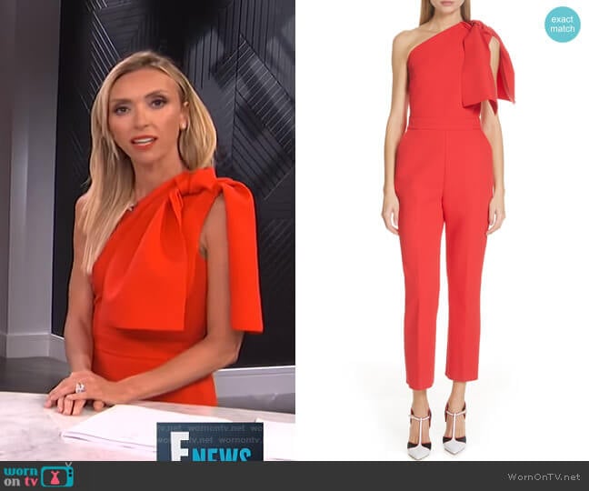 MSGM Bow One-Shoulder Jumpsuit worn by Giuliana Rancic on E! News