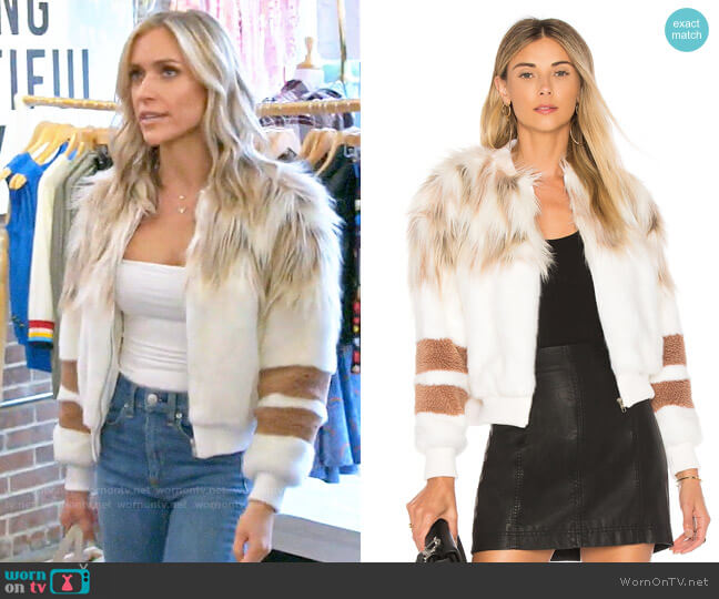 NBD The Bella Faux Fur Bomber worn by Kristin Cavallari on Very Cavallari
