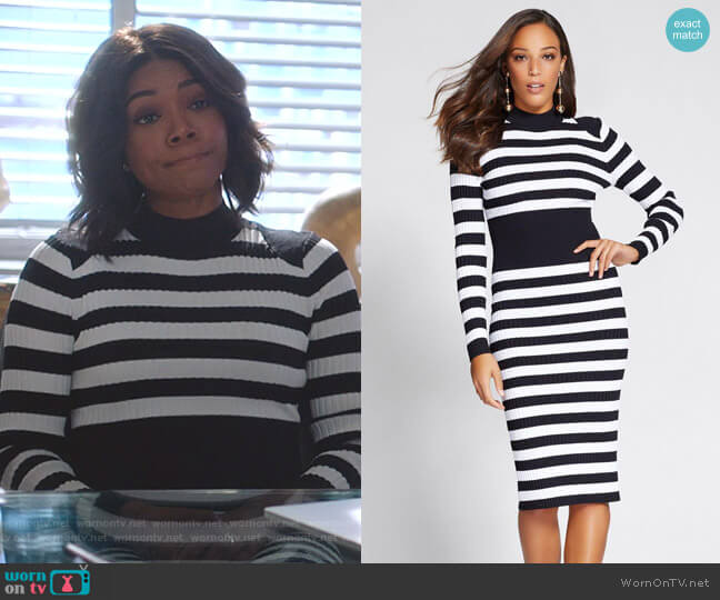 New York & Company Mock Neck Sweater Dress - Gabrielle Union Collection worn by Mary Jane Paul (Gabrielle Union) on Being Mary Jane