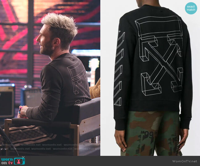 Off-White 3D print sweatshirt worn by Adam Levine on The Voice