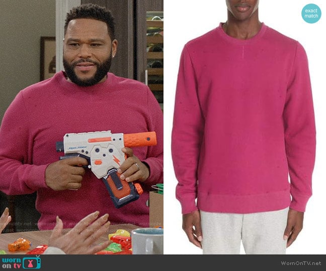 Ovadia & Sons Distressed Crewneck Sweatshirt worn by Andre Johnson (Anthony Anderson) on Black-ish