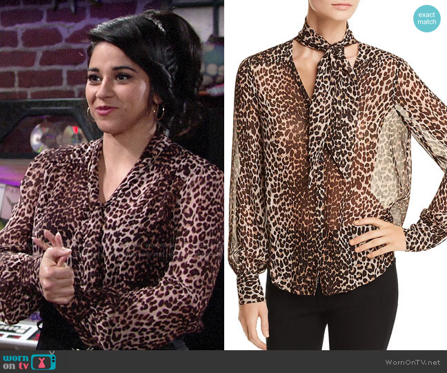 Paige Cleobelle Blouse worn by Mia Rosales (Noemi Gonzalez) on The Young and the Restless