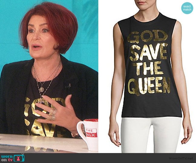 Prince Peter Collections God Save The Queen Cotton Tank Top worn by Sharon Osbourne on The Talk