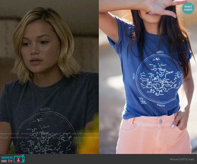 Project Social T Constellation Tee worn by Tandy Bowen (Olivia Holt) on Cloak and Dagger
