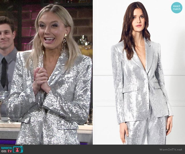 Rachel Zoe Rixey Fluid Sequin Blazer worn by Abby Newman (Melissa Ordway) on The Young and the Restless