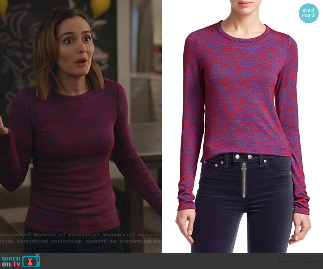Rag & Bone Marled Jersey Long-sleeve Tee worn by Angie (Leighton Meester) on Single Parents
