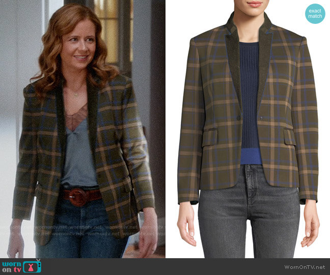 Rag & Bone Naomi Check Blazer worn by Lena (Jenna Fischer) on Splitting Up Together