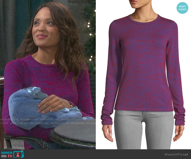 Rag & Bone Slim Long Sleeve Top worn by Lani Price (Sal Stowers) on Days of our Lives