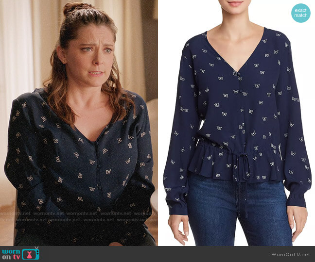 Rails Beaux Butterfly Top worn by Rebecca Bunch (Rachel Bloom) on Crazy Ex-Girlfriend