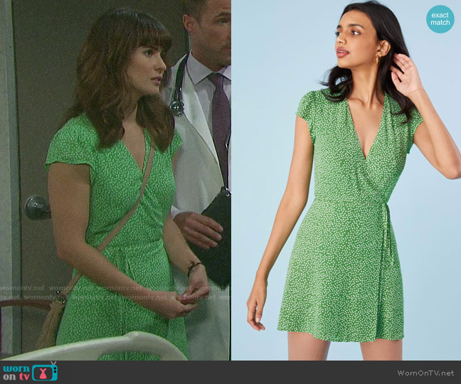 Reformation Dawn Dress in Julep worn by Sarah Horton (Linsey Godfrey) on Days of our Lives