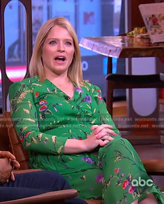 Sara’s green floral dress on GMA Strahan And Sara