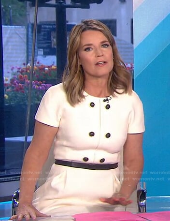 Savannah’s white button detail dress on Today