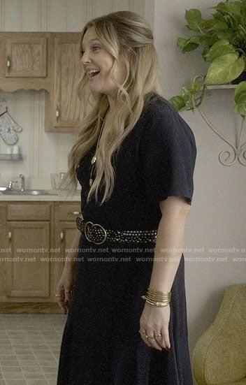 Sheila’s black wrap dress on Santa Clarita Diet