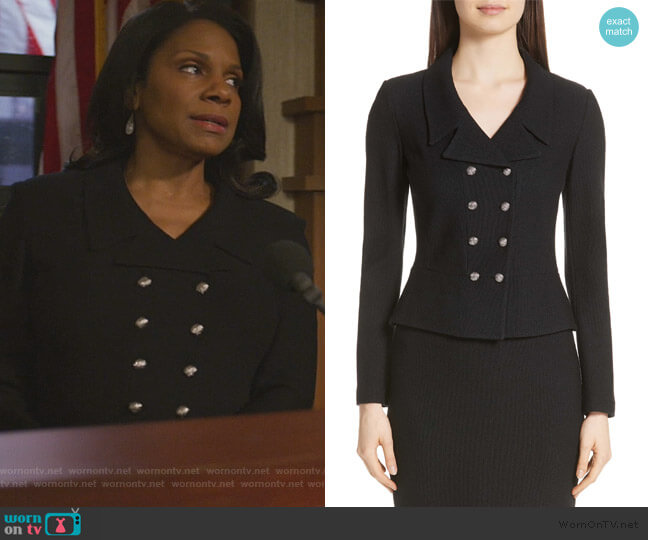St. John Collection Gail Knit Double Breasted Jacket worn by Liz Reddick-Lawrence (Audra McDonald) on The Good Fight
