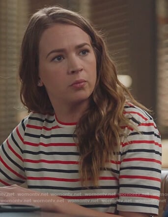 Sandra’s striped top on For the People