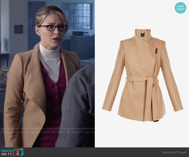 Ted Baker Rytaa Coat in Camel worn by Kara Danvers (Melissa Benoist) on Supergirl