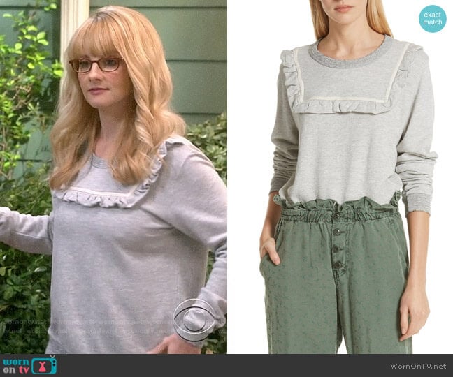 The Great The Shrunken Bib Sweatshirt worn by Bernadette Rostenkowski (Melissa Rauch) on The Big Bang Theory