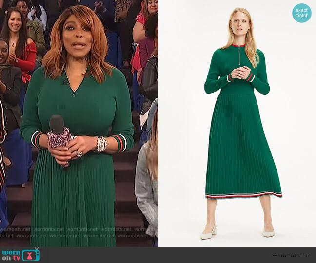 Tommy Hilfiger Pleated Midi Dress worn by Wendy Williams on The Wendy Williams Show