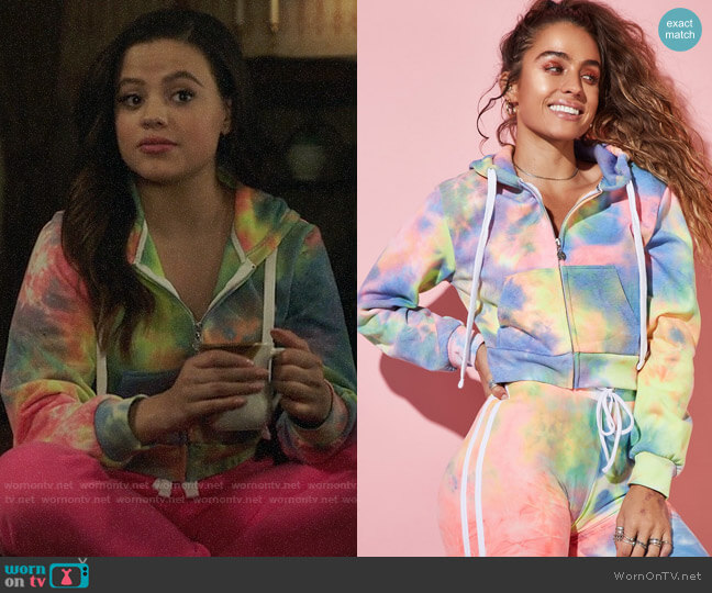 Sommer Ray Tie-Dye Hoodie worn by Maggie Vera (Sarah Jeffery) on Charmed